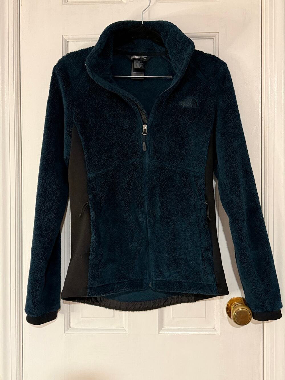 North Face Small Fuzzy Osito Deep Teal Zip Up Fleece Jacket